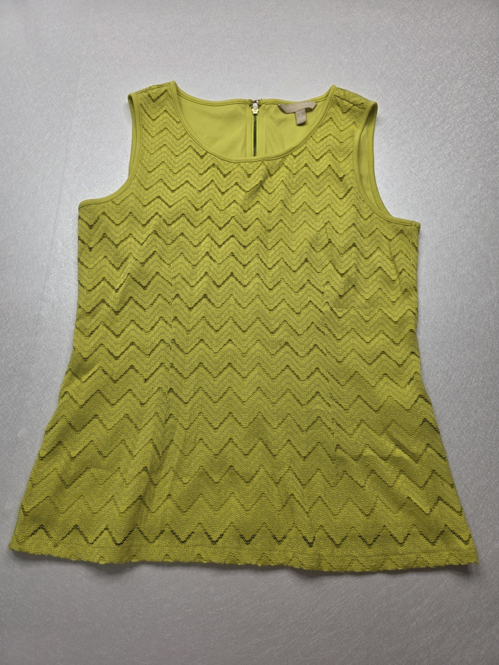 Banana Republic Chartreuse Chevron ZigZag Knit Sleeveless Tank Top